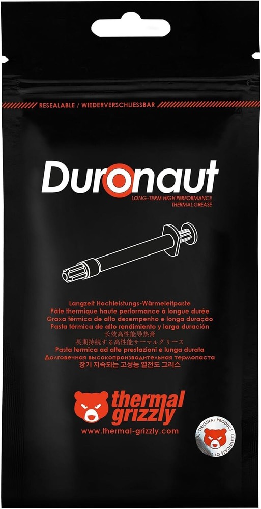 Thermal Grizzly Duronaut 2g + 20 Wipes – Durable High-Performance Thermal Paste