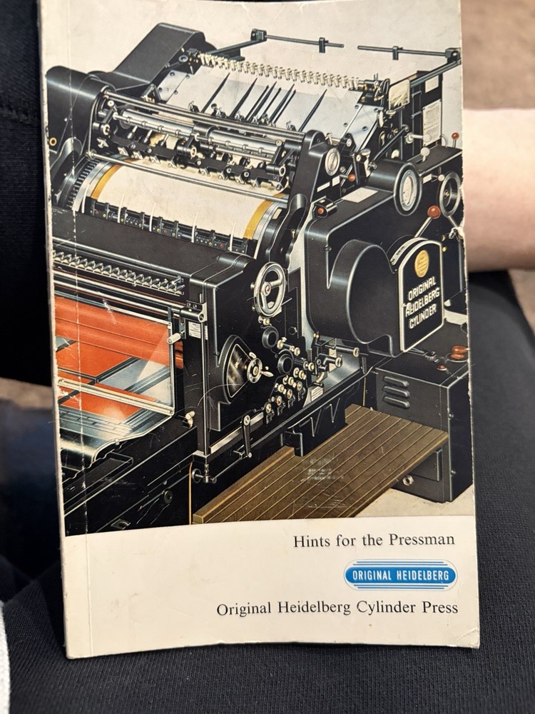 Heidelberg Vintage Printing Press Manual