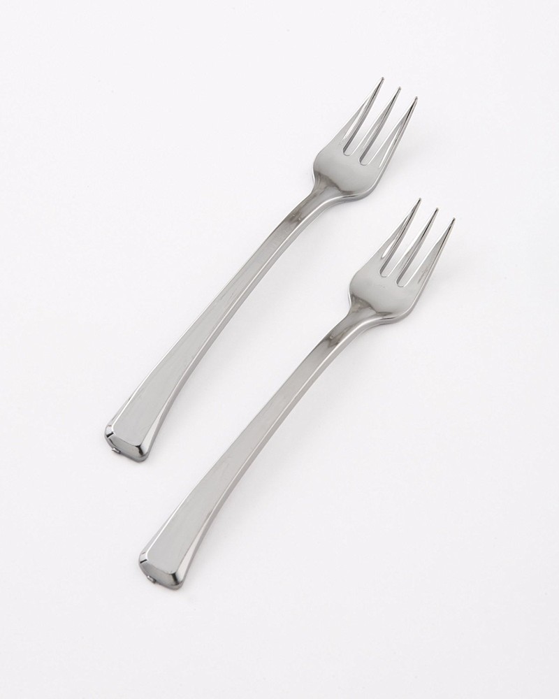 400 4" Mini Silver Tasting Forks Tiny Taster Sample Small Plastic Pickle Fork