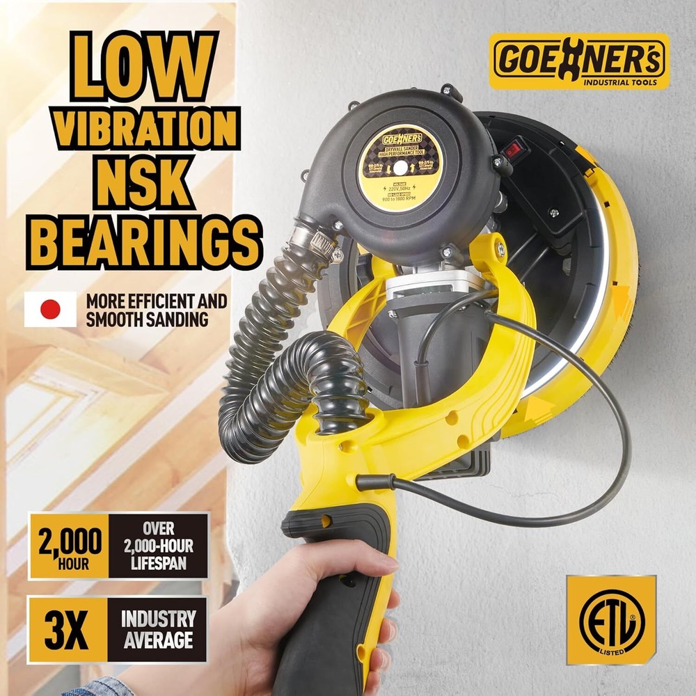 Drywall Sander, Electric Drywall Sander with Vacuum, Automatic Dust Removal