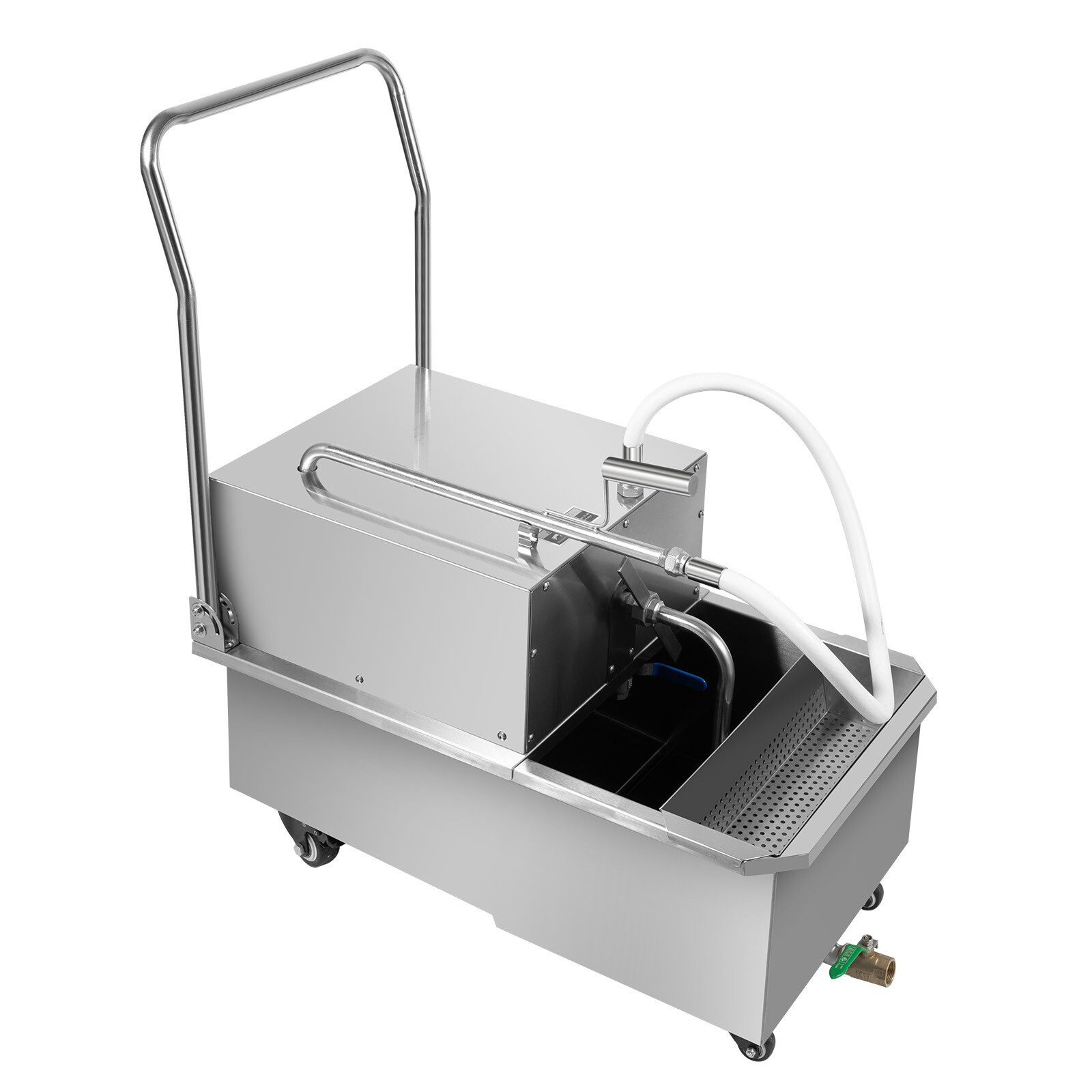 550W Mobile Deep Fryer Filter 55L Commercial Frying Oil Filter System Machine