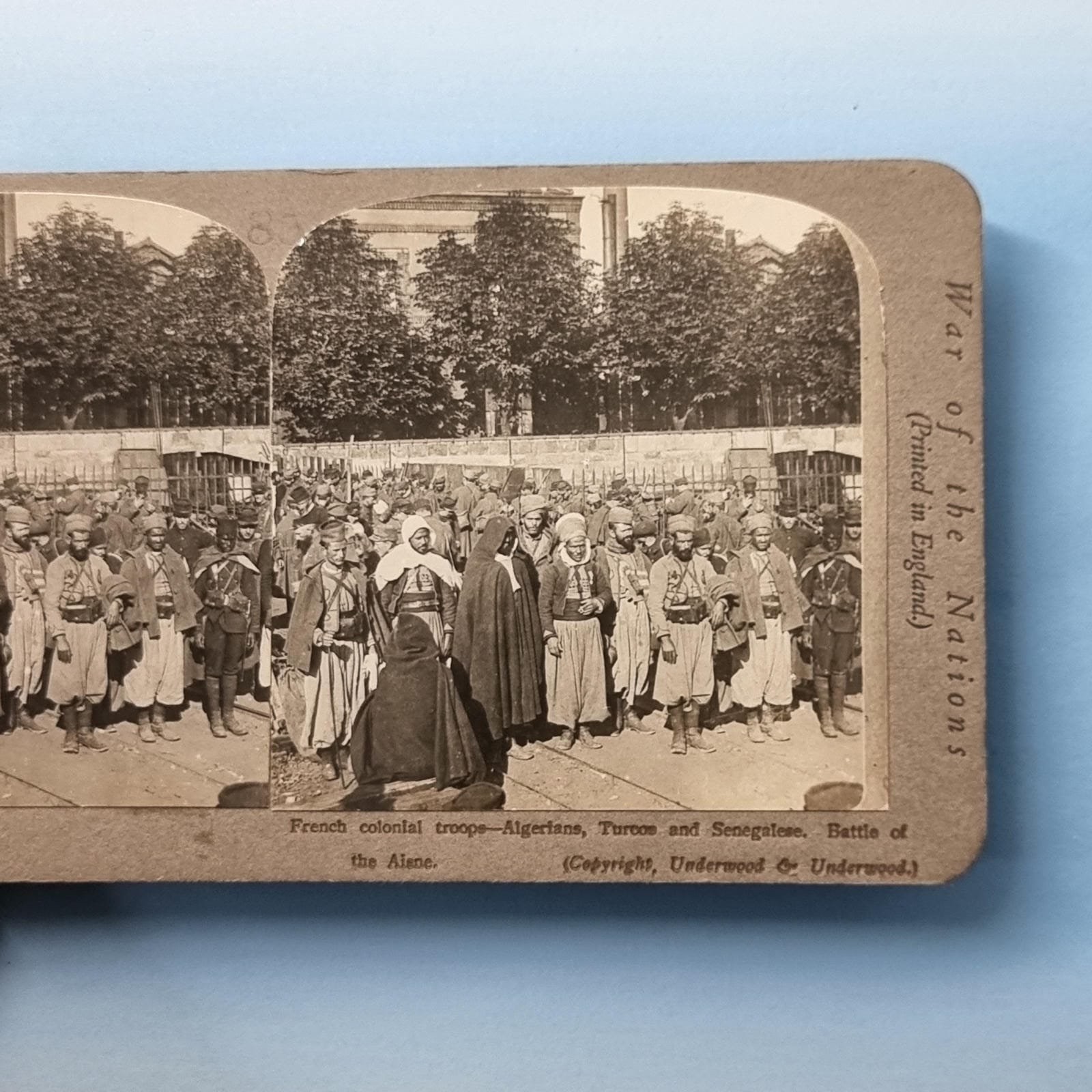 WW1 Military Stereoview C1917 Aisne Algerians Senegal Army RP Rare Series