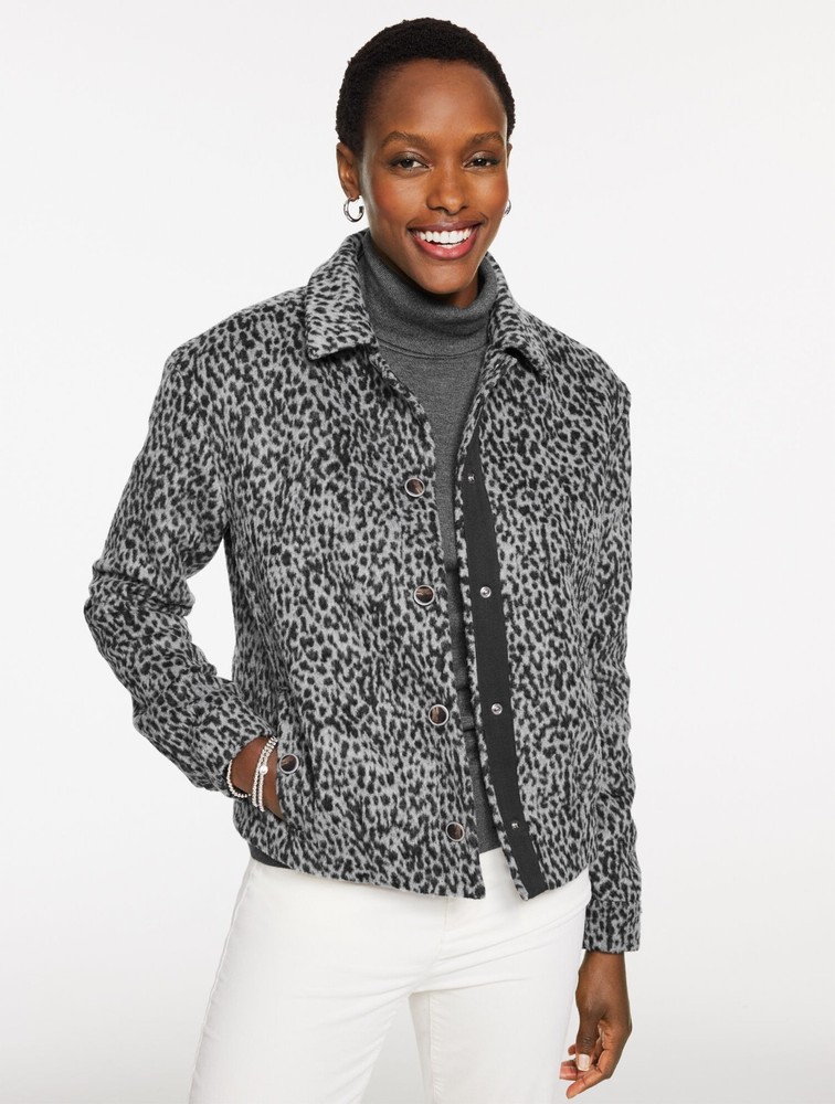 Brushed Jacket - Snow Leopard at Talbots, NWT $229, All size a available.