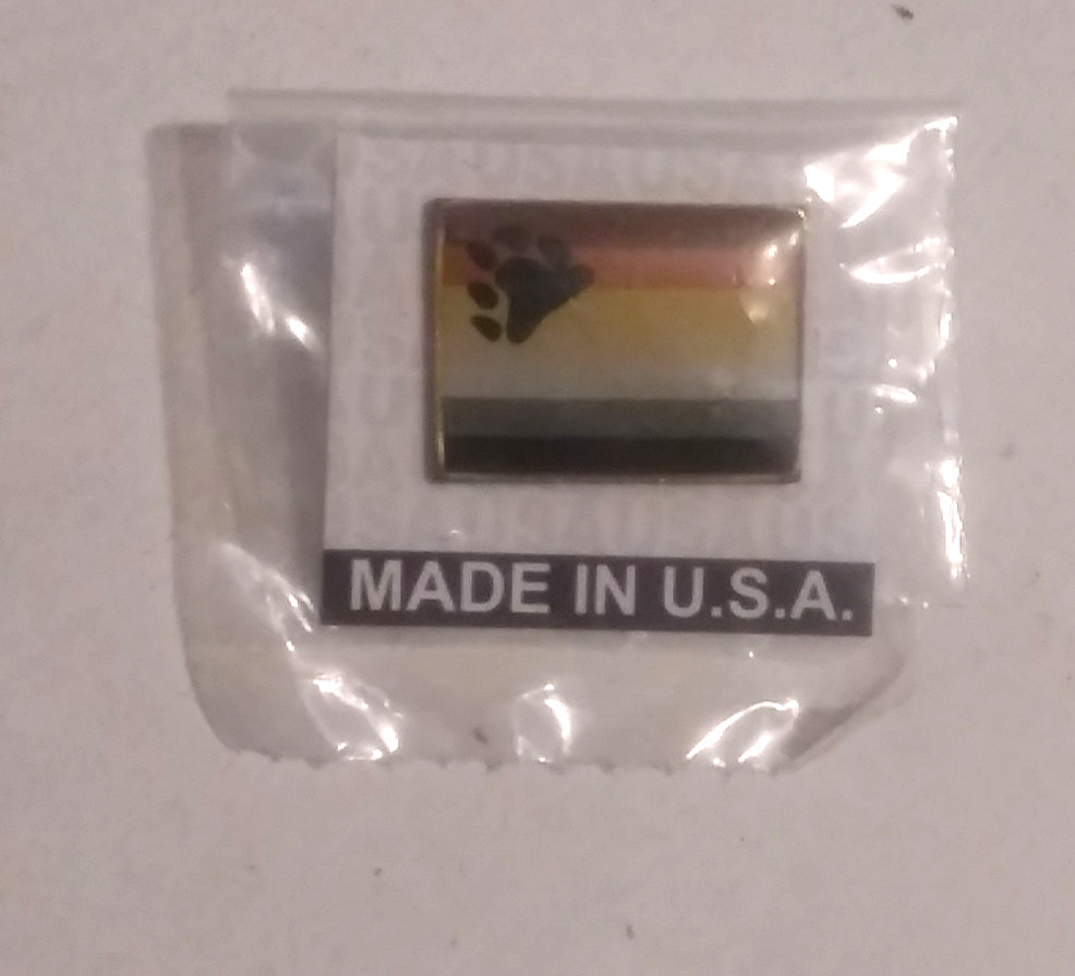 Bear Pride  Flag  Lapel Pin  1in x 3/4in
