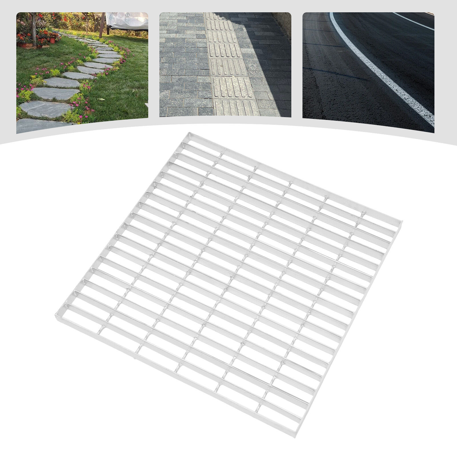 Driveway Drain Cover Steel Grate B125 Class Channel 23.6x23.6in USA