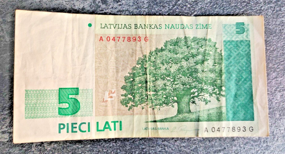 Latvia 5 Lats 1996 BANKNOTE