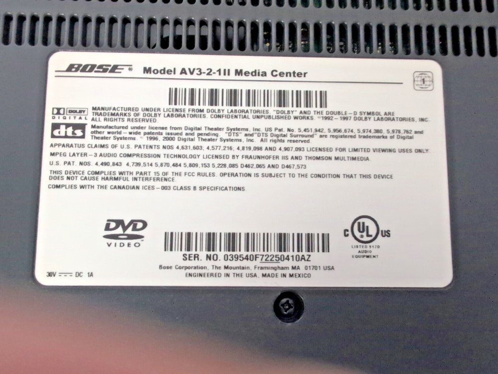 BOSE MODEL AV3-2-1II MEDIA CENTRE - REMOTE CONTROL BOSE