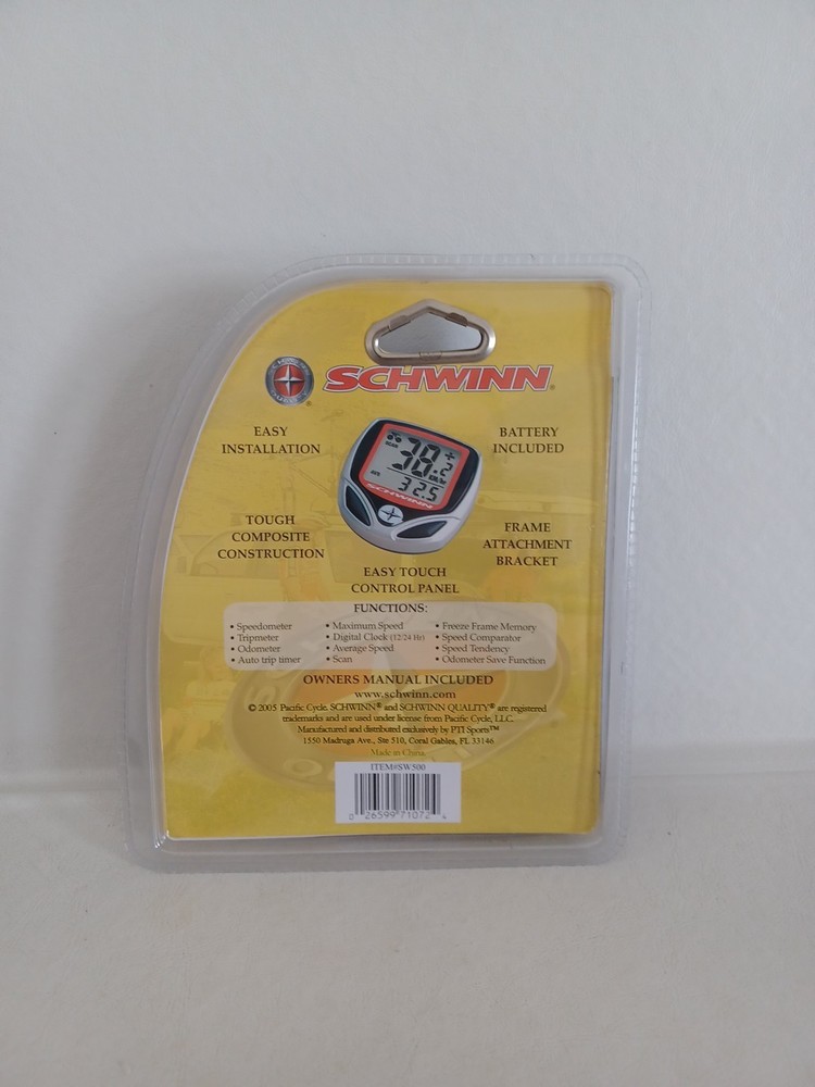 Red Schwinn 12 Function Cycle Computer Speedometer Odometer SW500NM - New Sealed