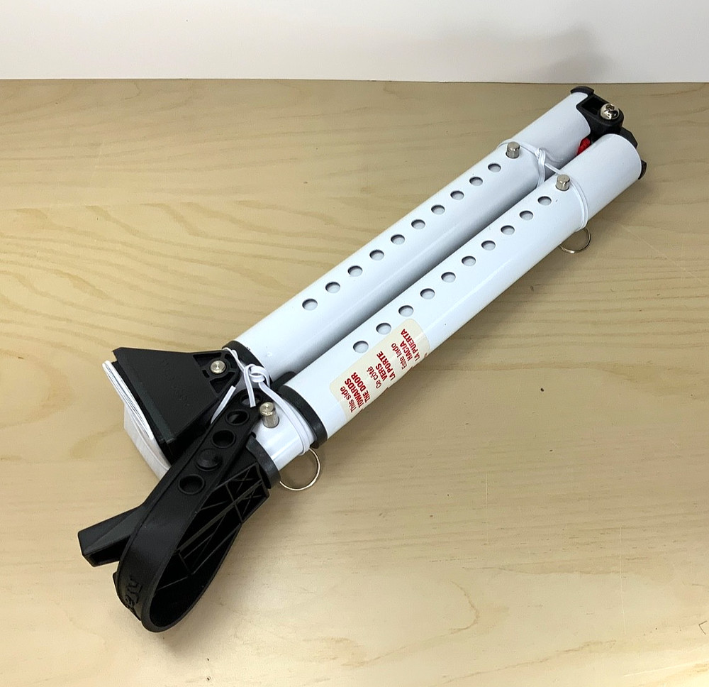 Master Lock 270EC Folding Door Security Bar Adjustable Compact Stopper White