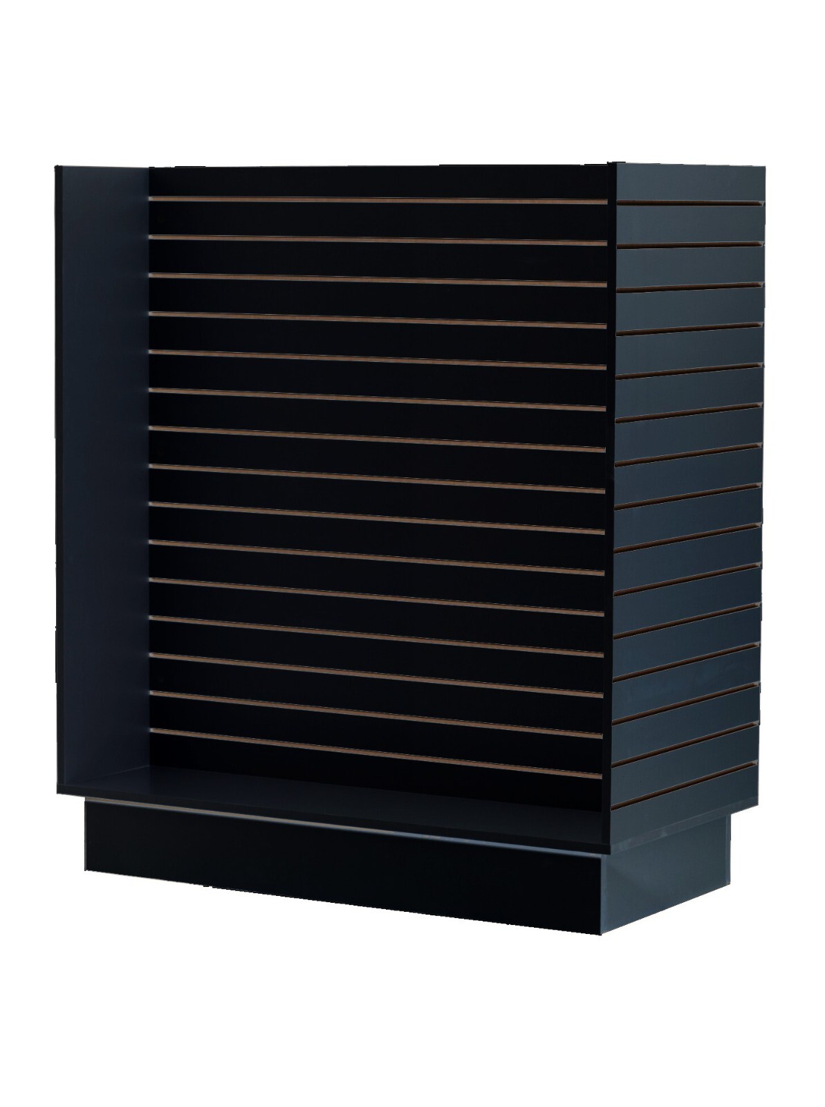 Black Wood Floor Standing H-Unit Slatwall Display
