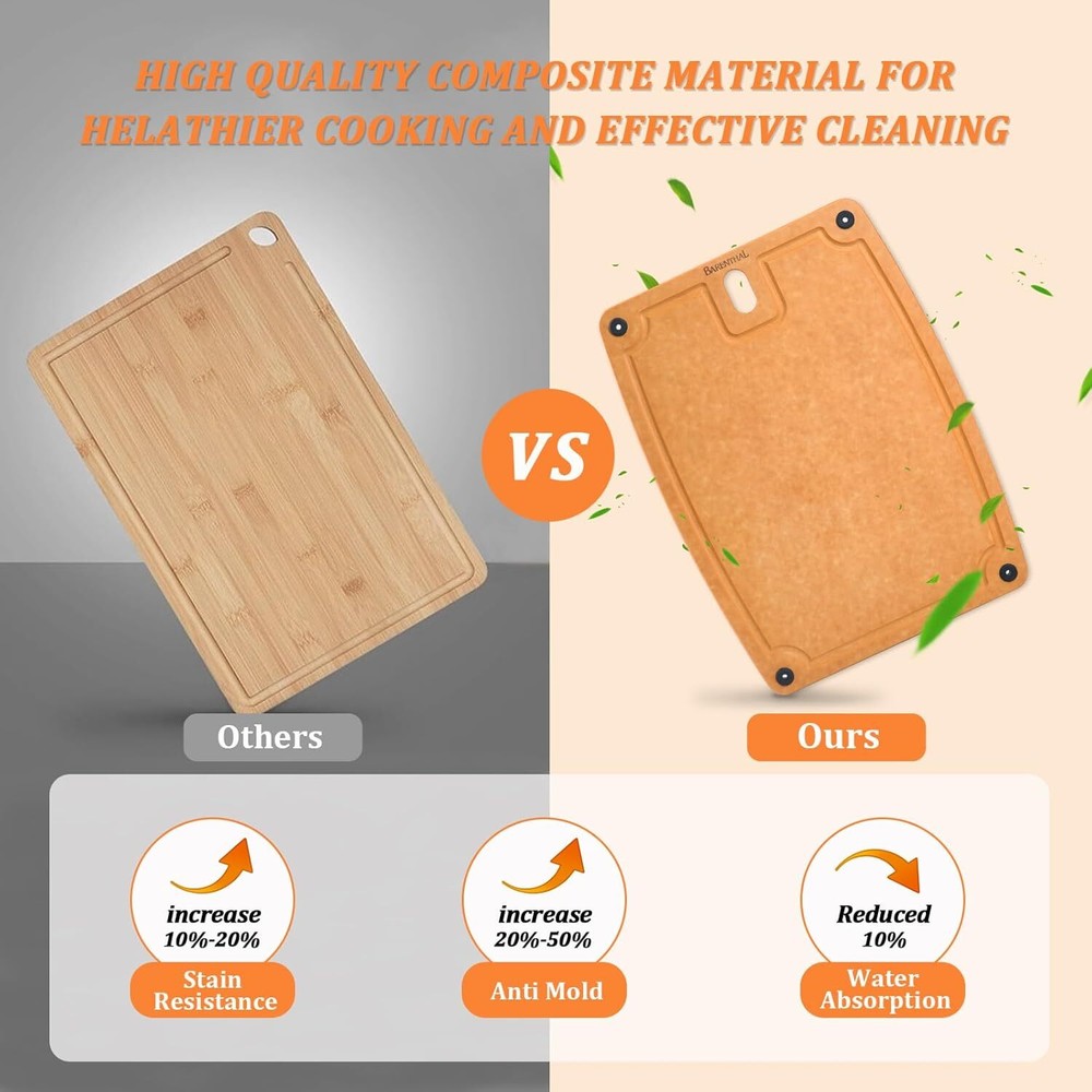 cutting boards for kitchen dishwasher - 2PC cutting board set double-sided