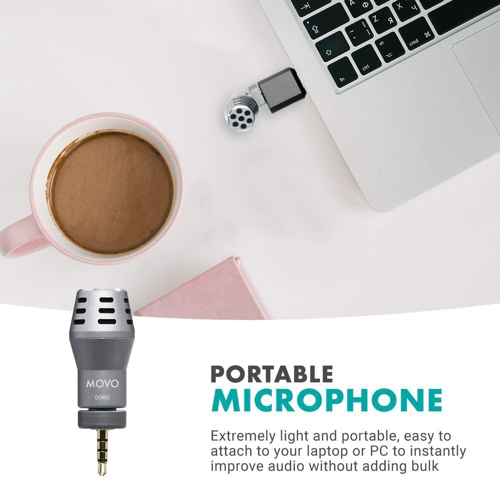 Movo DOM2-USB Mini Omnidirectional USB Computer Microphone for PC and Mac