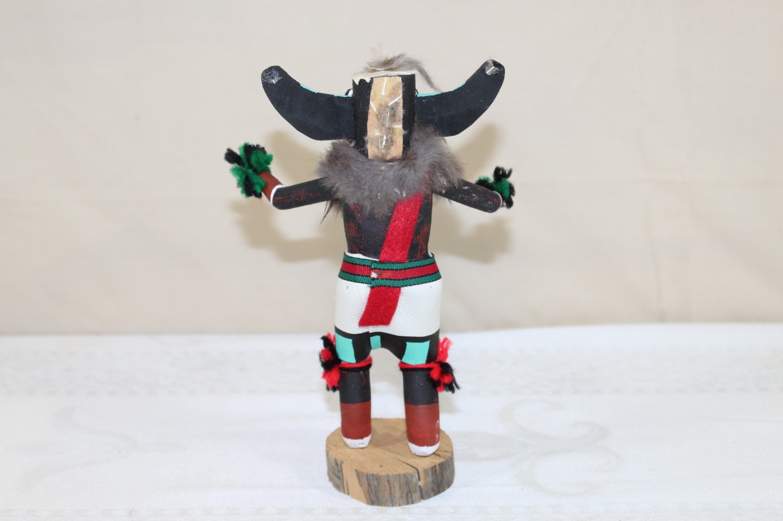 Vintage Hopi Pueblo 7.25" Kachina Doll "Broad Face" Signed C. King