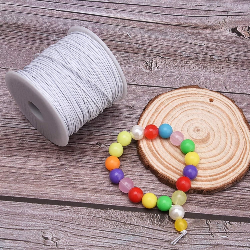 0.8 mm Elastic String Cord Thread Cords for Jewelry Making Bracelets White
