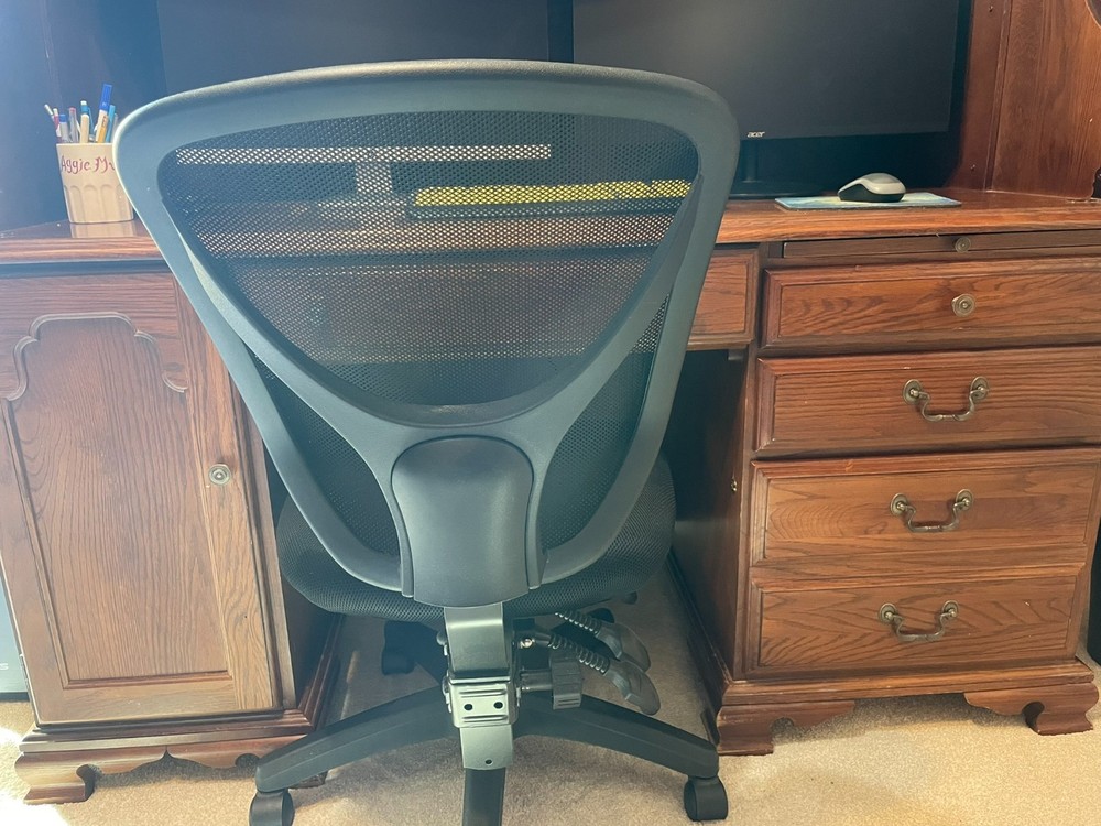 Riverside Oak Roll Top Desk with computer compartment.