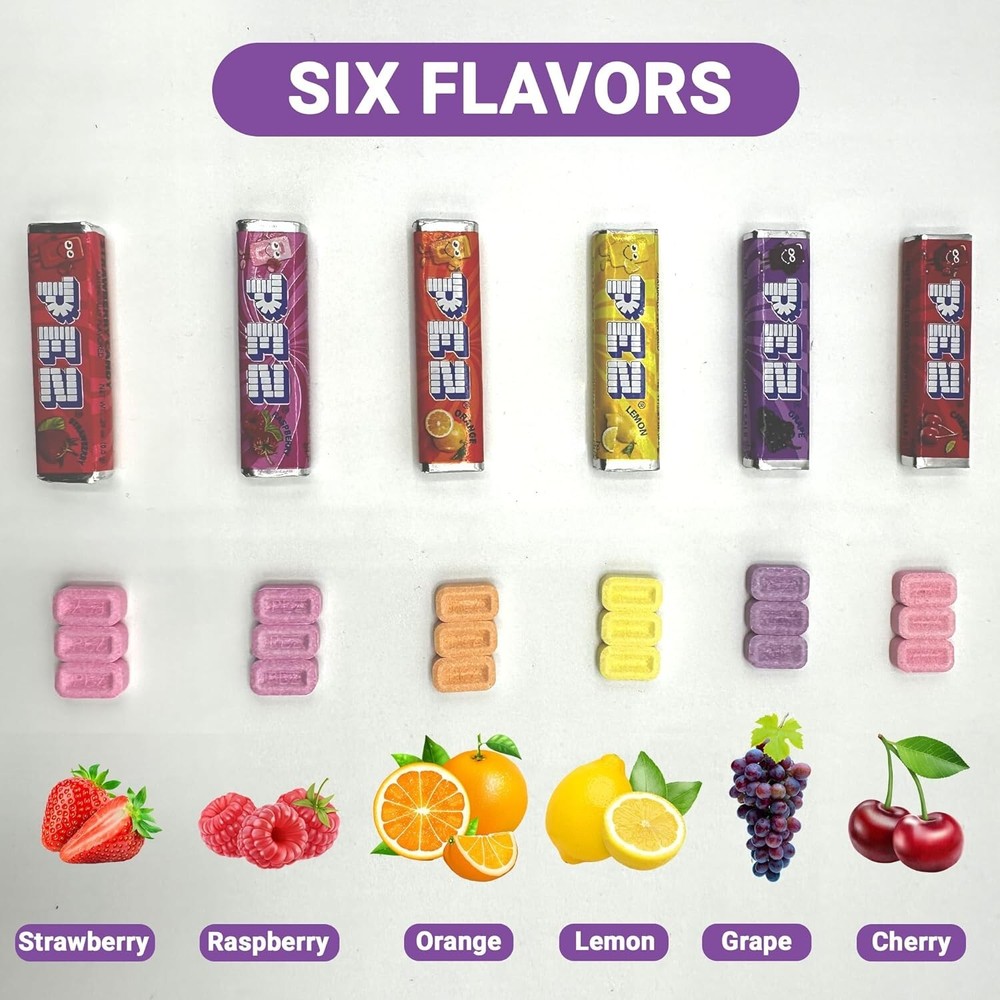 PEZ Candy Refills, 6 Assorted Fruit Flavors, Bulk & Delicious Candy (2 Pounds)