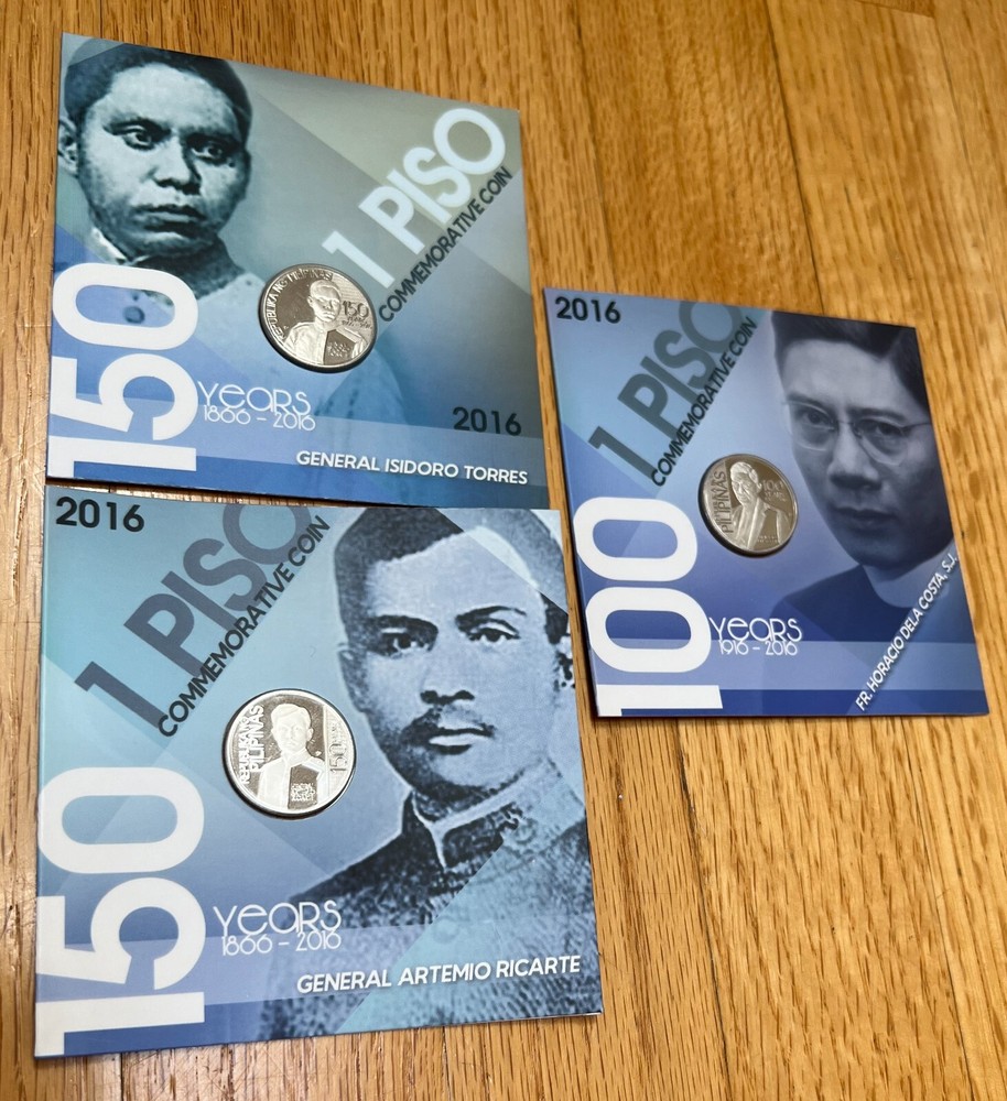 3 different 2016 Philippines 1 Piso Commemorative Coins