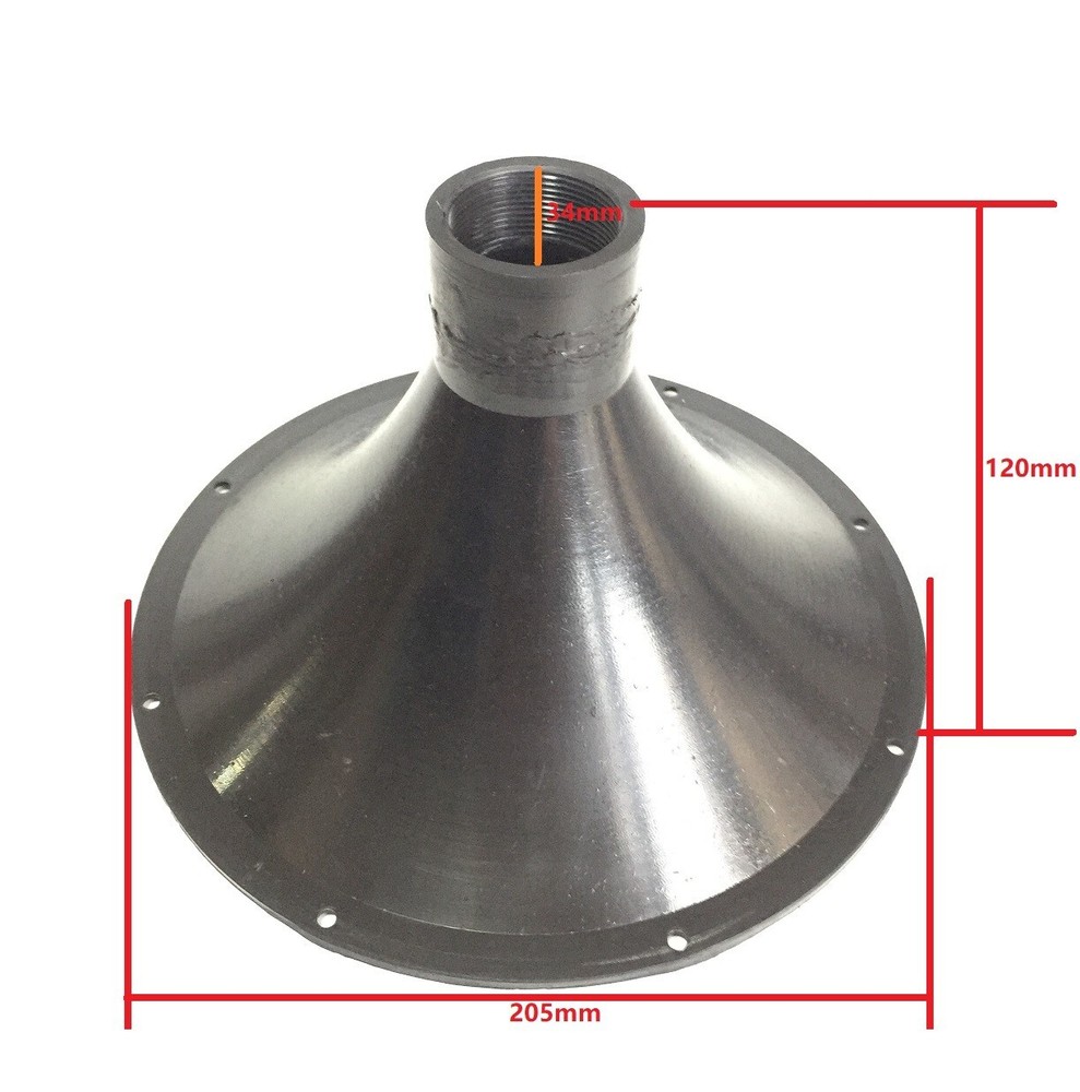 8" Round ABS Screw-on Horn For Assorted Speaker Cabinets 34mm Threads 5" Height