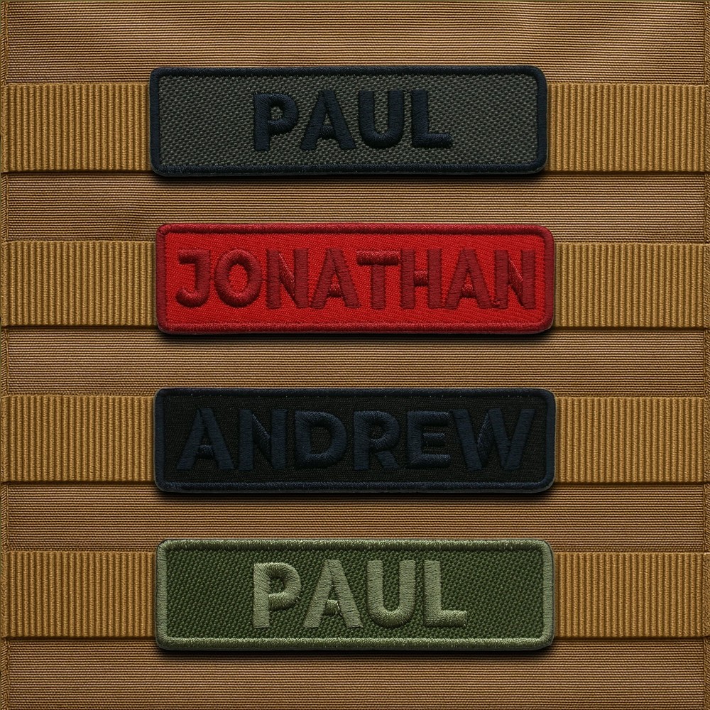 Custom Military Name Tag Patch Personalized Embroidered Iron-On Biker Applique