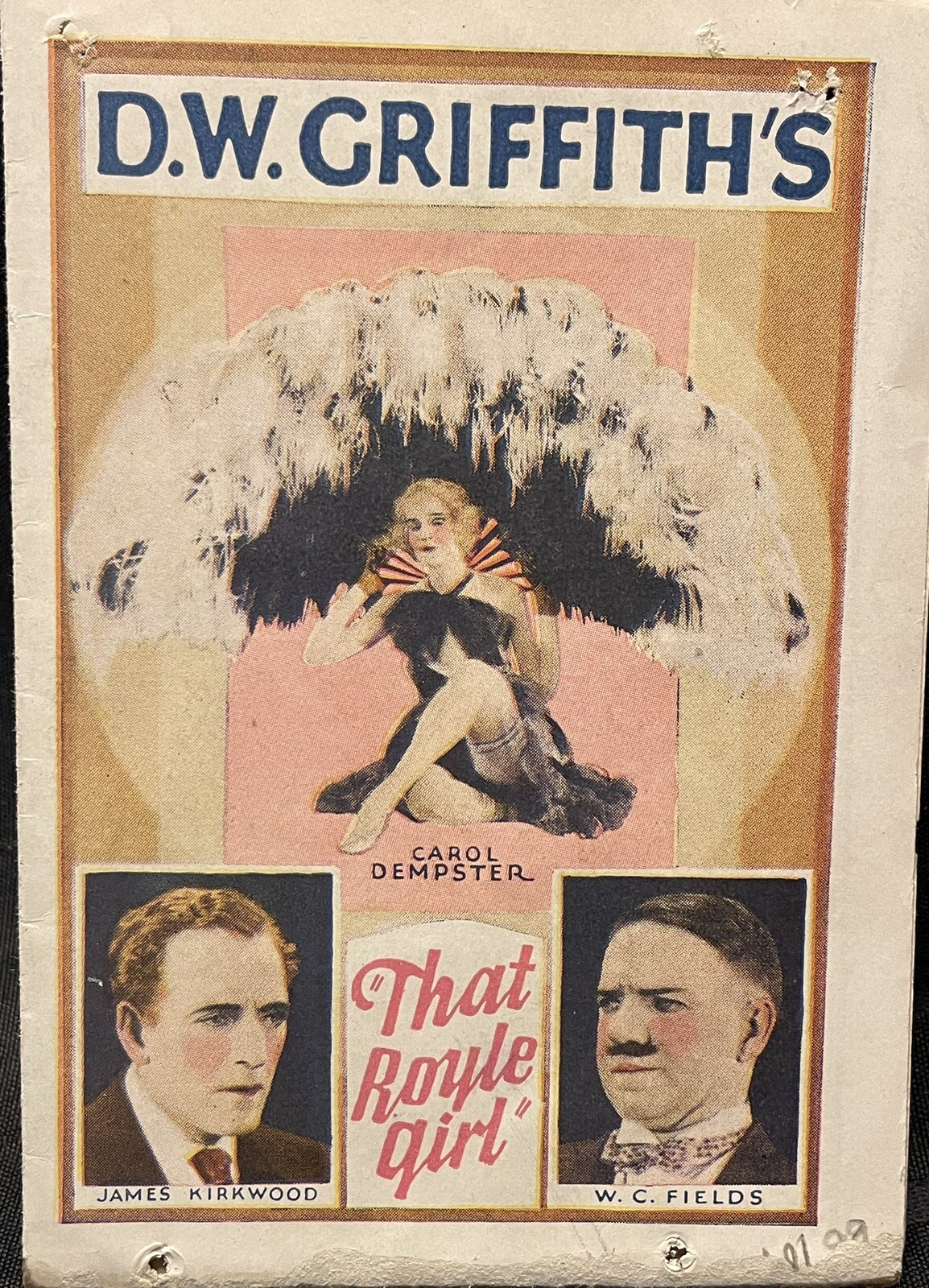 D.W. Griffith’s “That Royal Girl” Original Herald - W.C. Fields & Carol Dempster