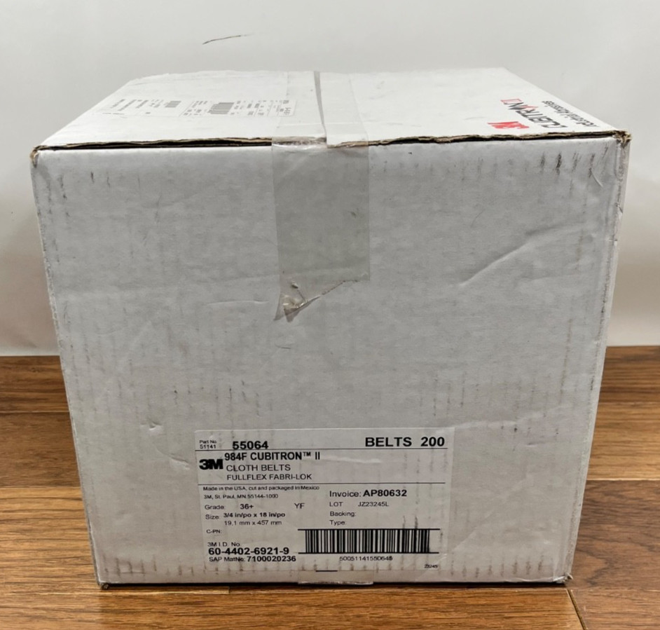 3M 984F Cubitron II 55064 Ceramic Sanding Cloth Belts 3/4 in x 18 in 36+ 10 Pcs