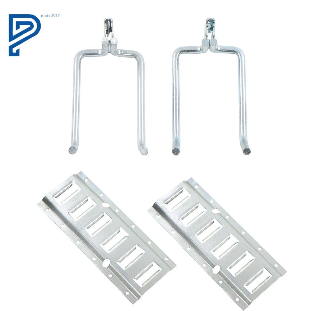 4PCS E-Track Storage Kit 2× Dual Arm E-Track Hooks 2 x 1' E Track Rails