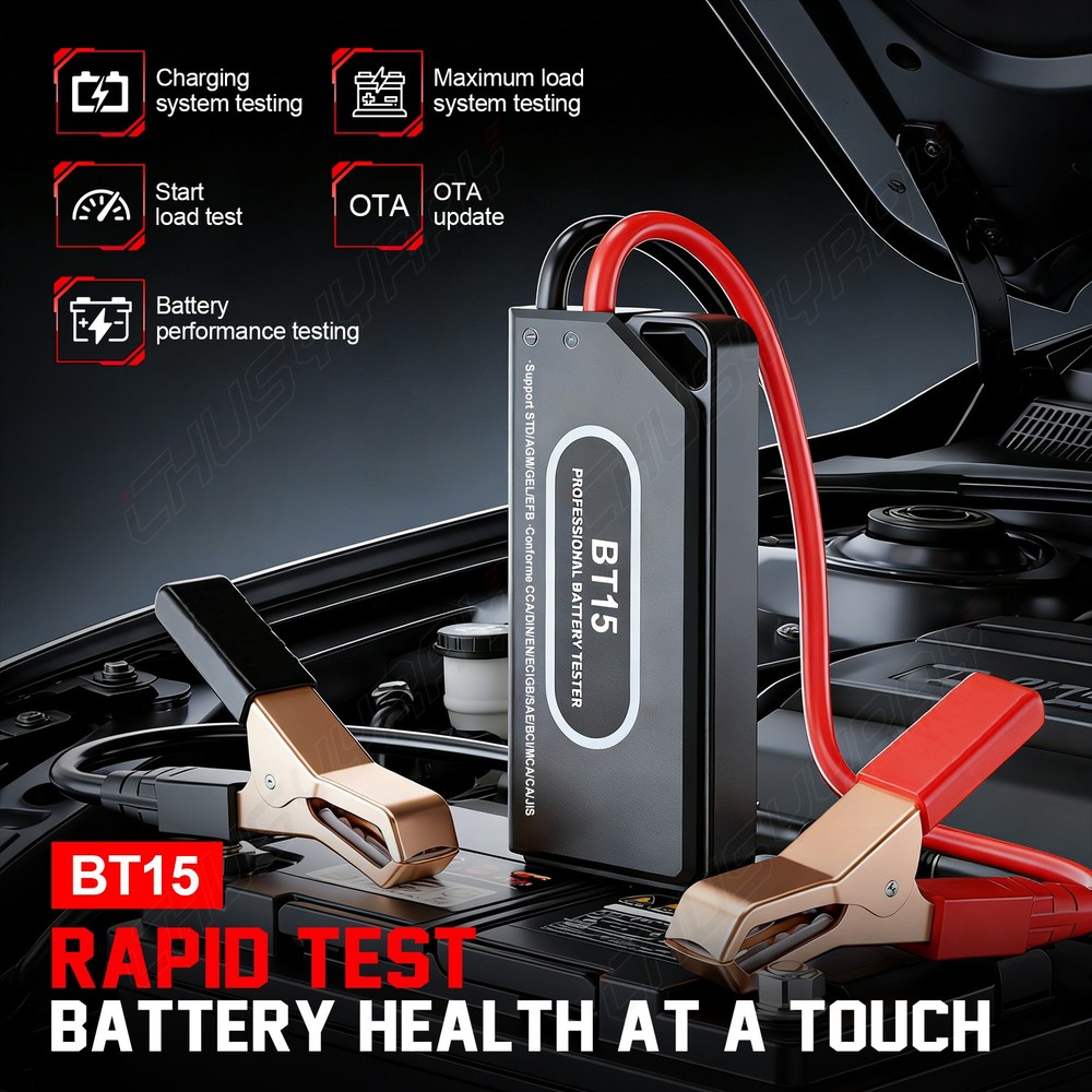 12V 24V Bluetooth Car Battery Tester 2000CCA Analyzer Charging Cranking Test
