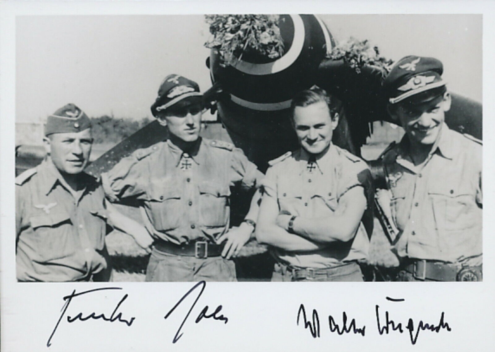 Gunther Rall-Walter Krupinski 2X signed.Top Luftwaffe Aces.472 kills in total !