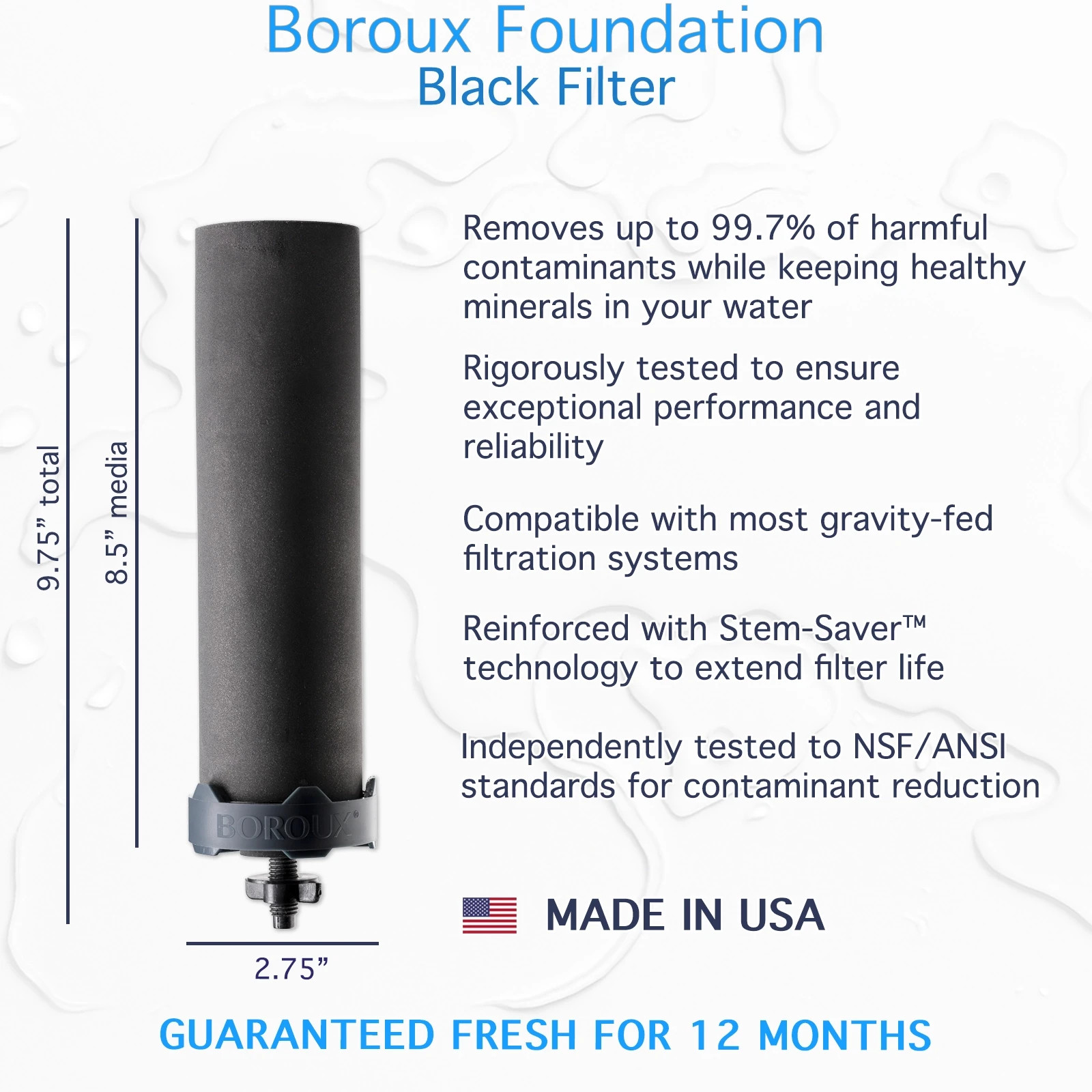 BLEMISHED Berkey Water Filter System & Certified Boroux Foundation Black Filters