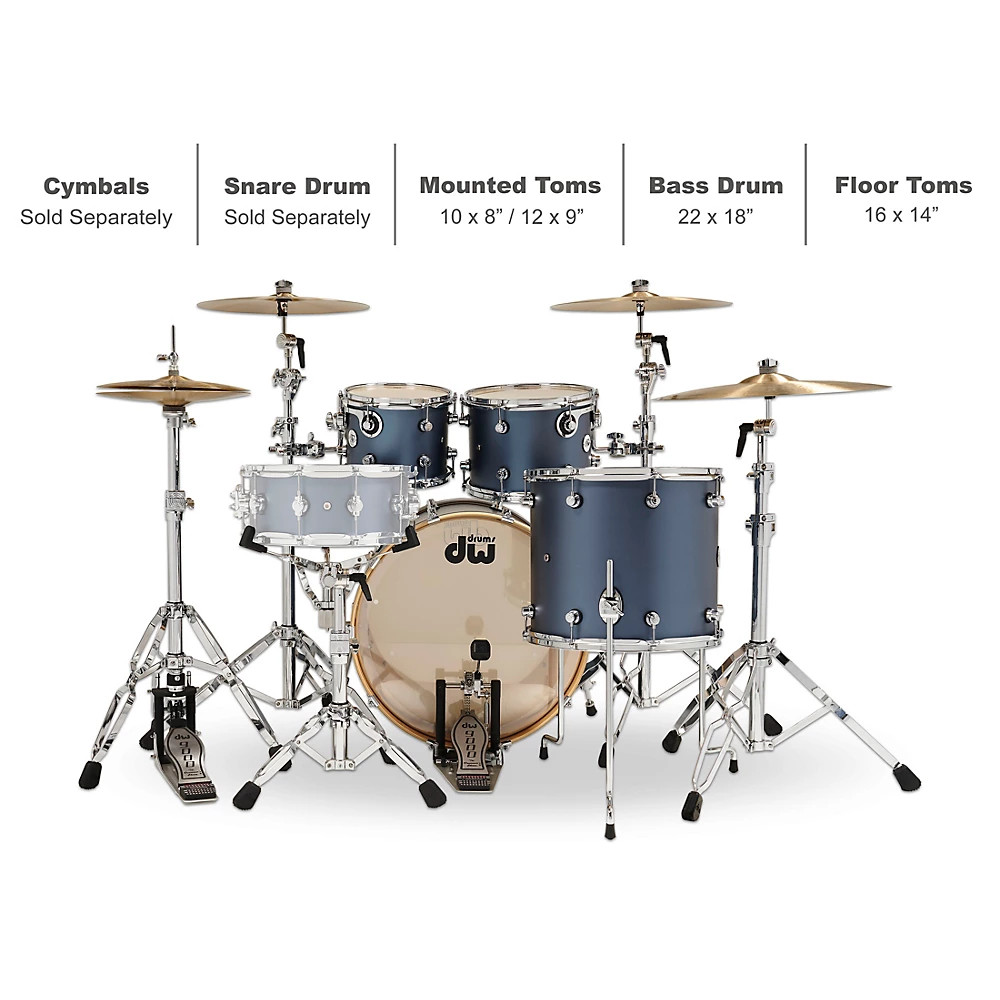DW Design Series 4-Piece Shell Pack Blue Slate