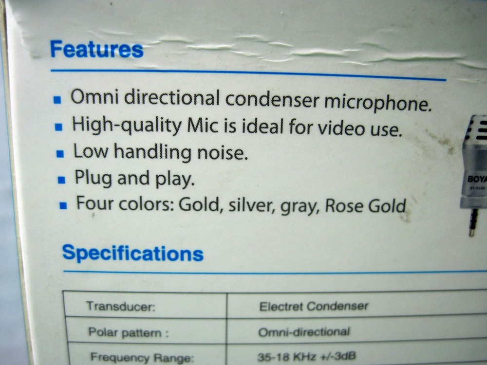 Boya Smartphone Condenser Microphone BY-A100