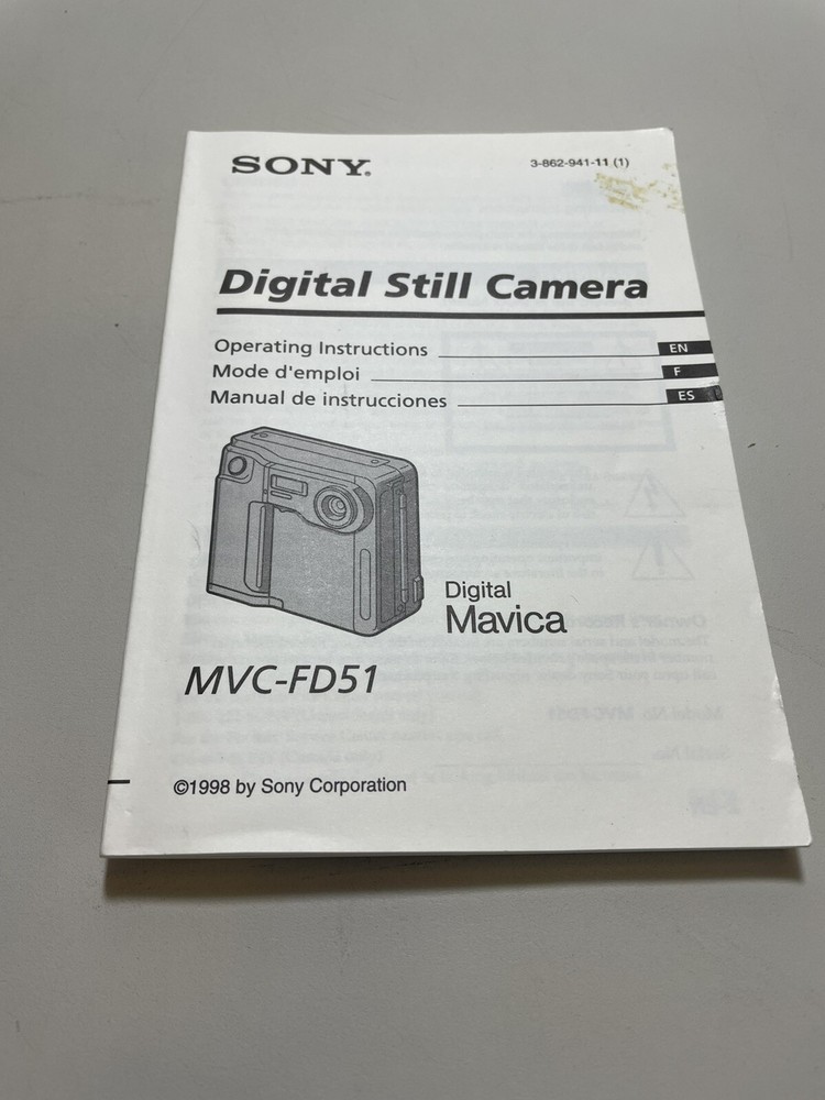 SONY Manual MVC-FD51 Digital Still Camera Operating Instructions Manual