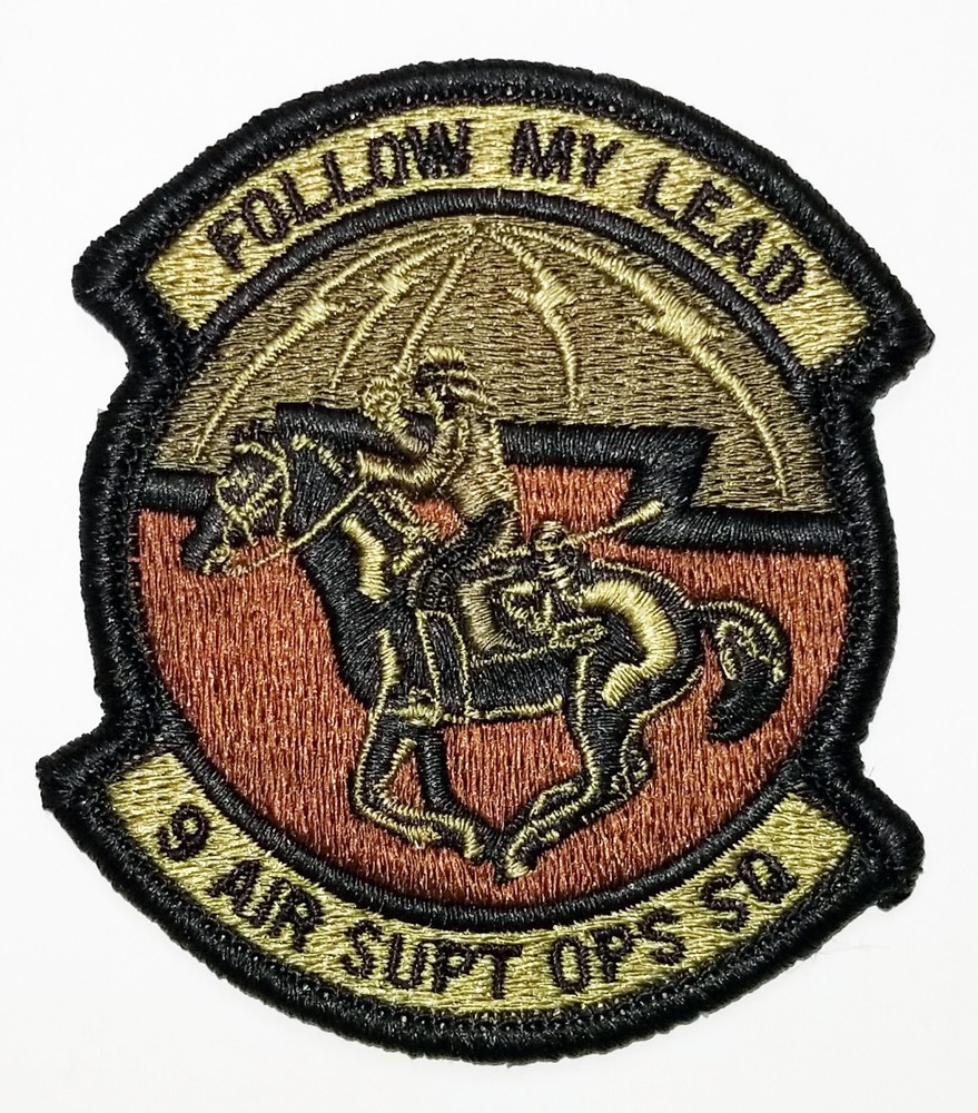 US Air Force 9th Air Support Operations Squadron Subdued Hook Back Patch