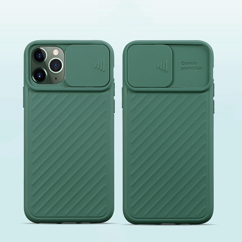 iPhone 12 Mini case with camera cover- Green Color