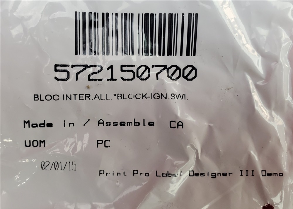 Ski-Doo Ignition Switch Block 572150700