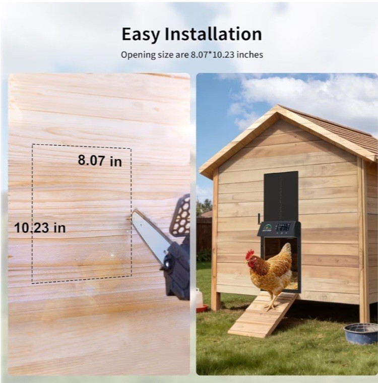 Solar Automatic Chicken Coop Door, Powered APP WiFi Bluetooth Control Timer NEW