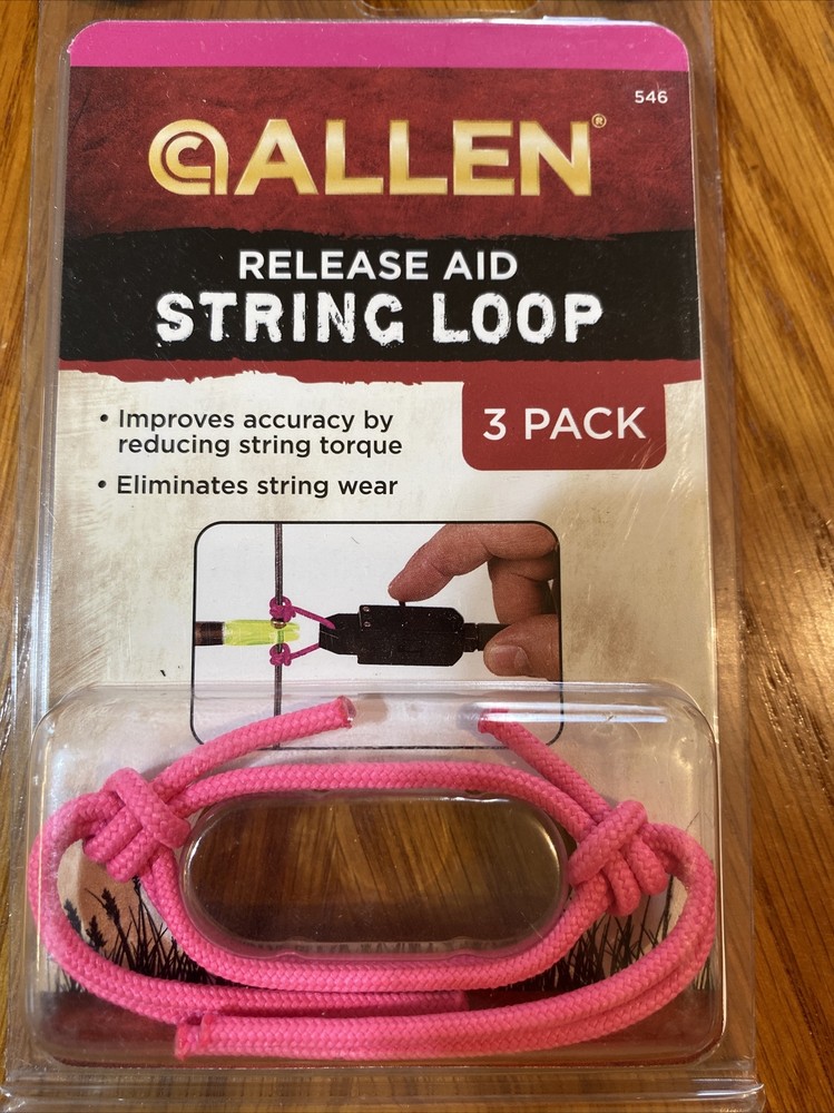 Allen Release Aid Archery Bow String Loop Pink 3-pack Model 546