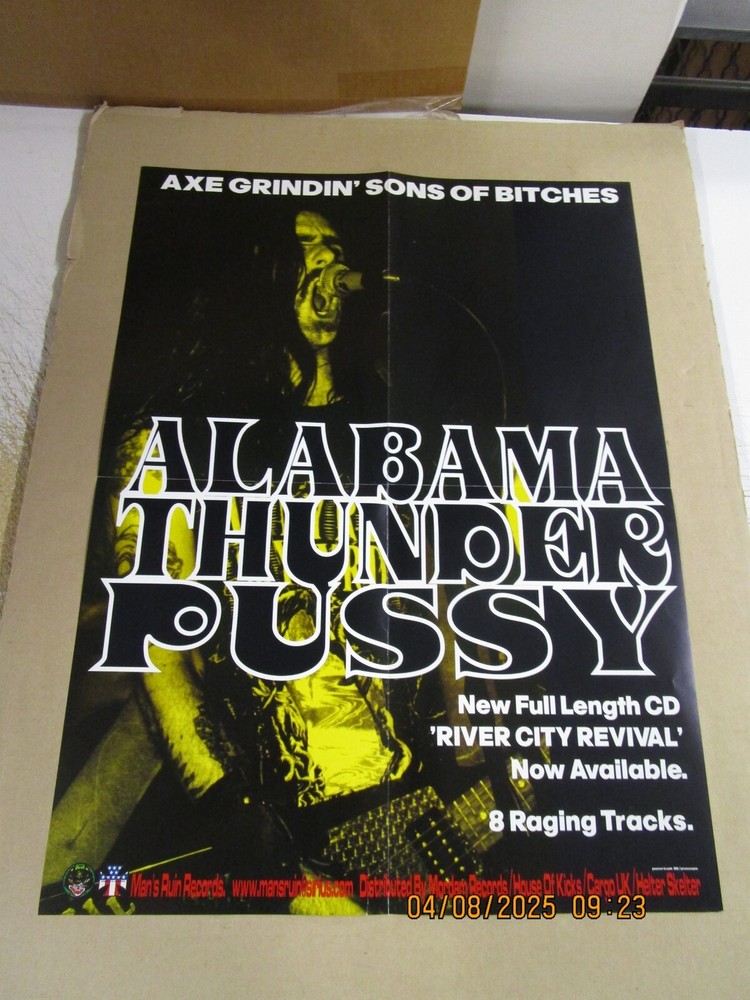 ALABAMA THUNDERPUSSY River City Revival Promo Poster New! Unused! 98 Man's Ruin