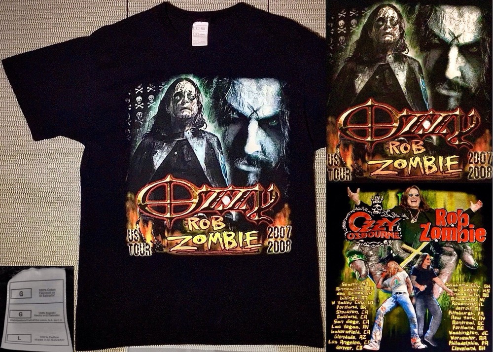 ozzy OSBOURNE-official-{UNWORN w/tag}-OZZFEST tour shirt-Large-DOUBLE sided-RARE