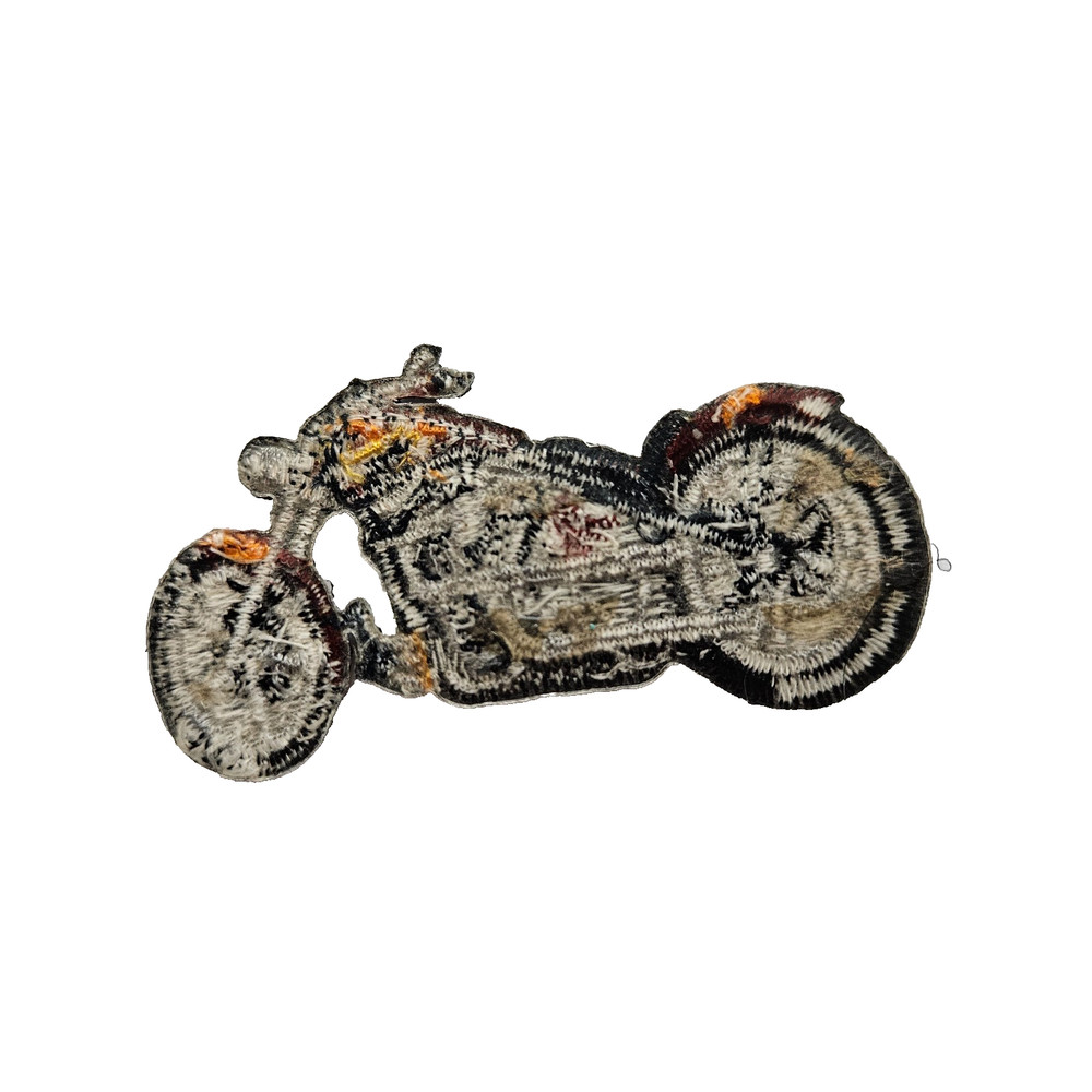 Vintage black and red embroidered motorcycle patch