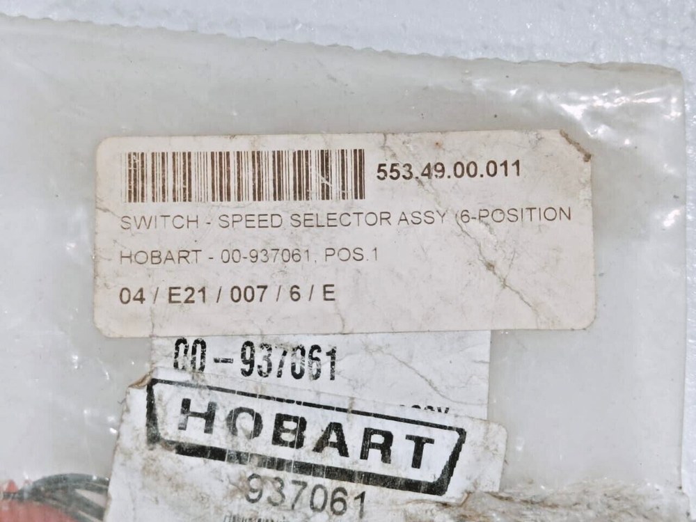Hobart 00-937061 Speed Selector Switch Assembly