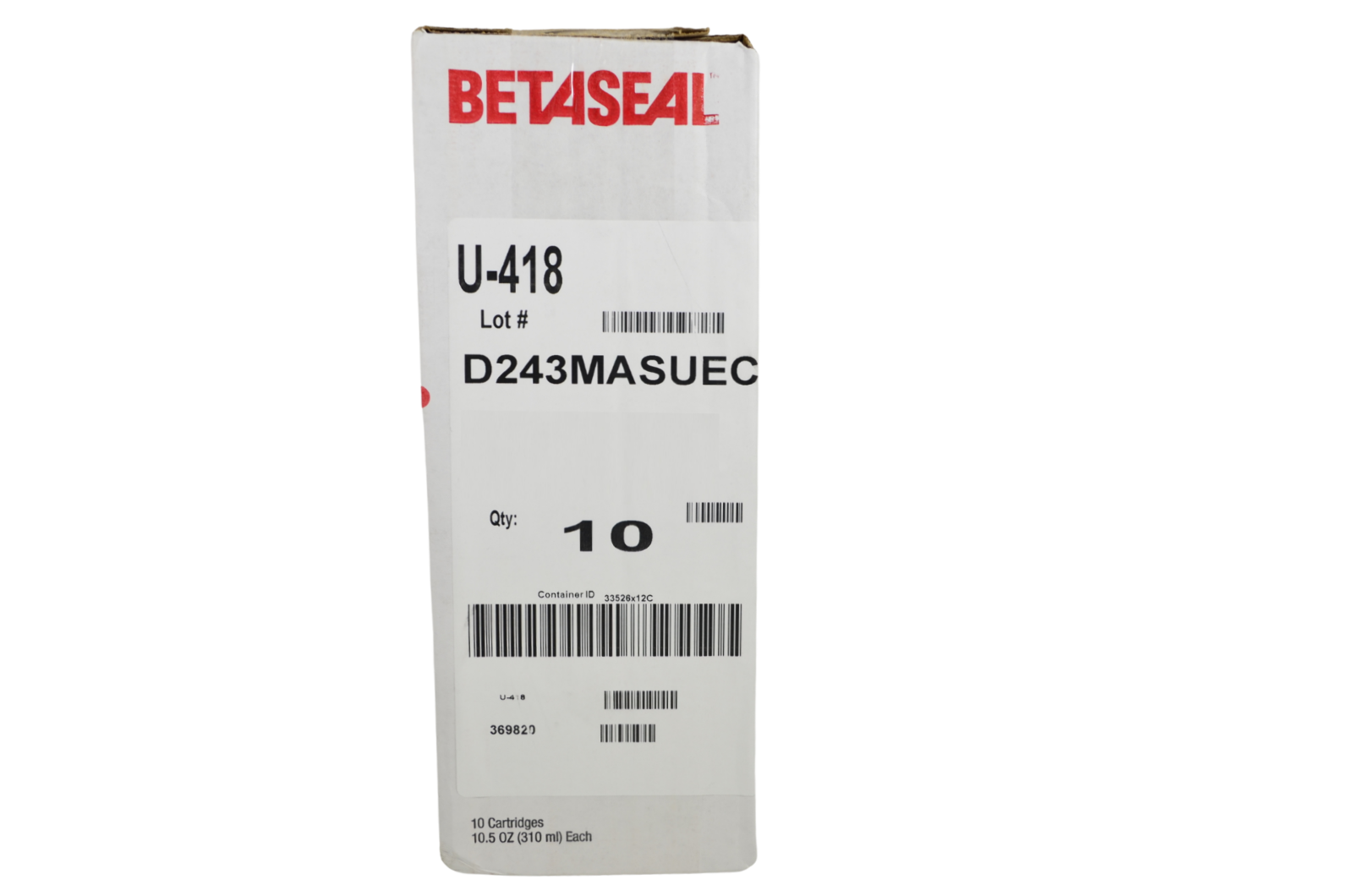 Dow Auto Glass Urethane Sealant Adhesive - Primerless (10 Tubes) U-418 Case