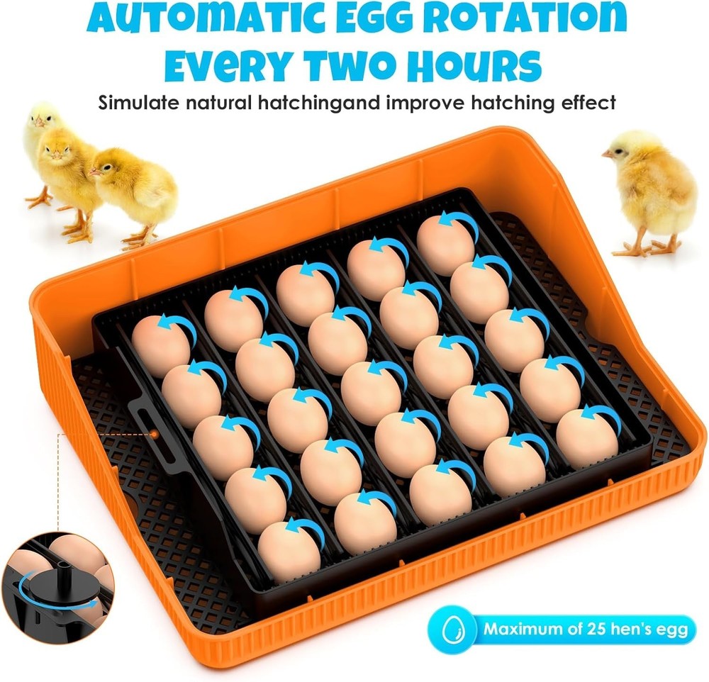 25 Egg Incubator Digital Poultry Hatcher Machine with Automatic Egg Turning✅