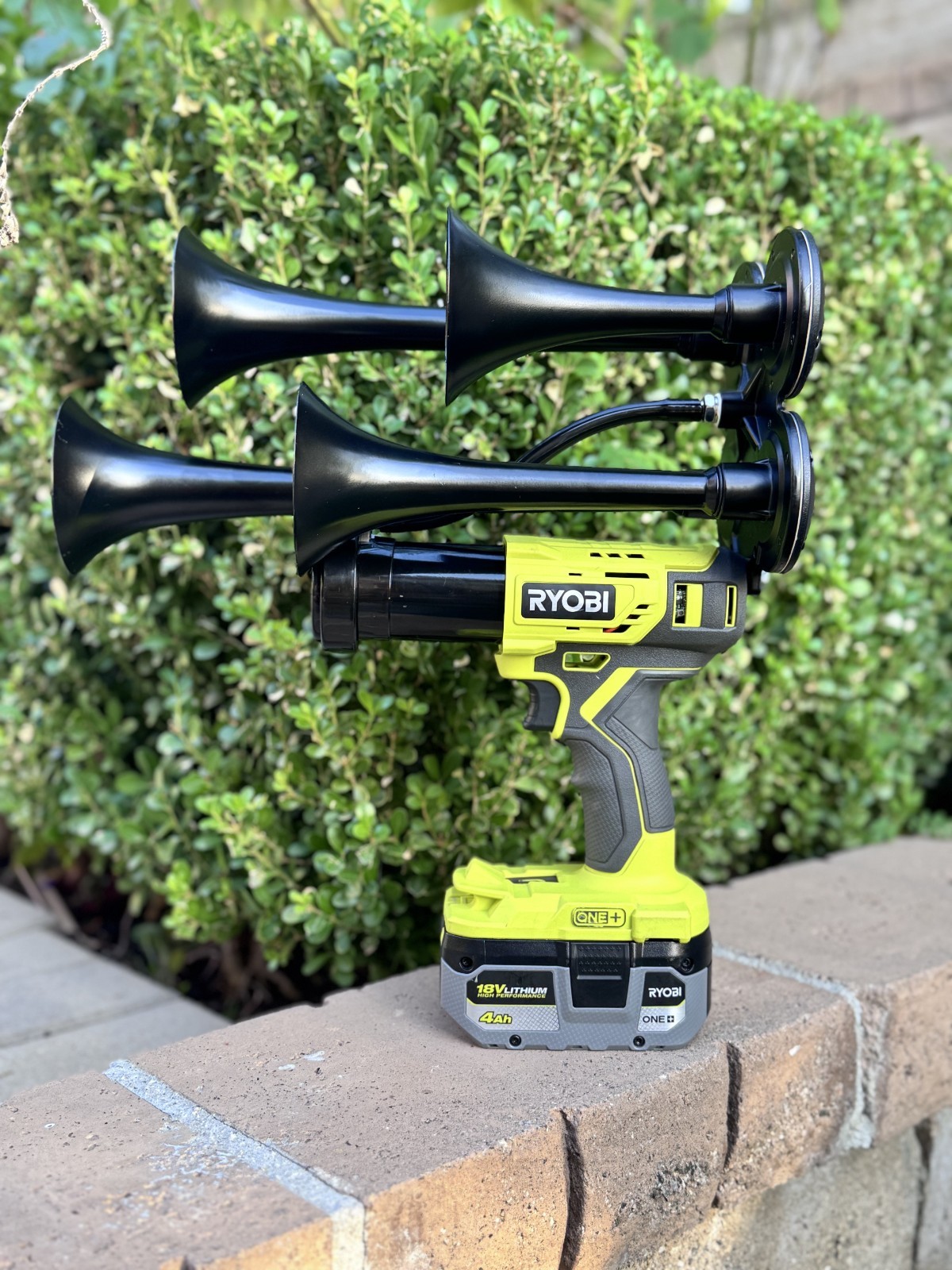 Premium Ryobi 18V Impact Drill Train Air Horn with Remote Control | Quad 4