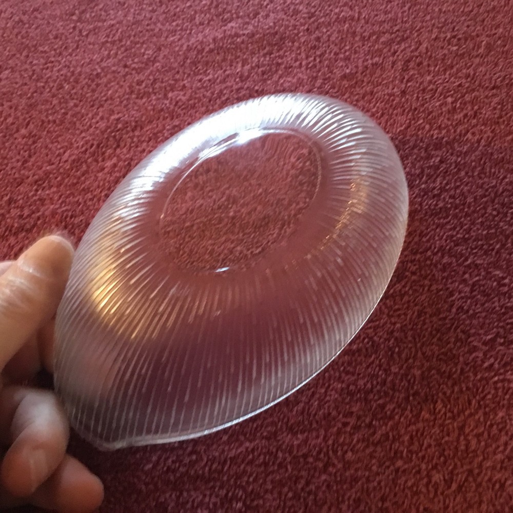 glass dish ovel shaped lined