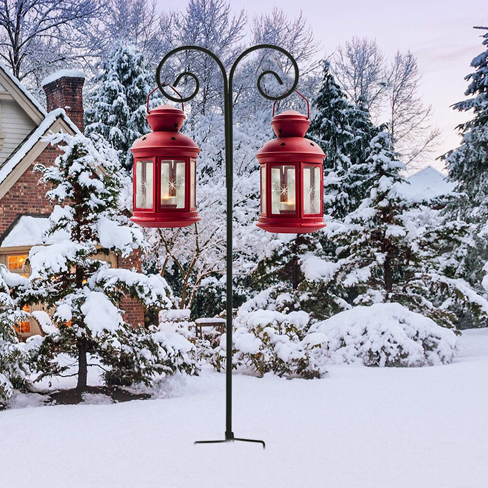 2 PACK Adjustable Double Shepherd Hook 95" Wedding Plant Hanger Bird Feeder Pole