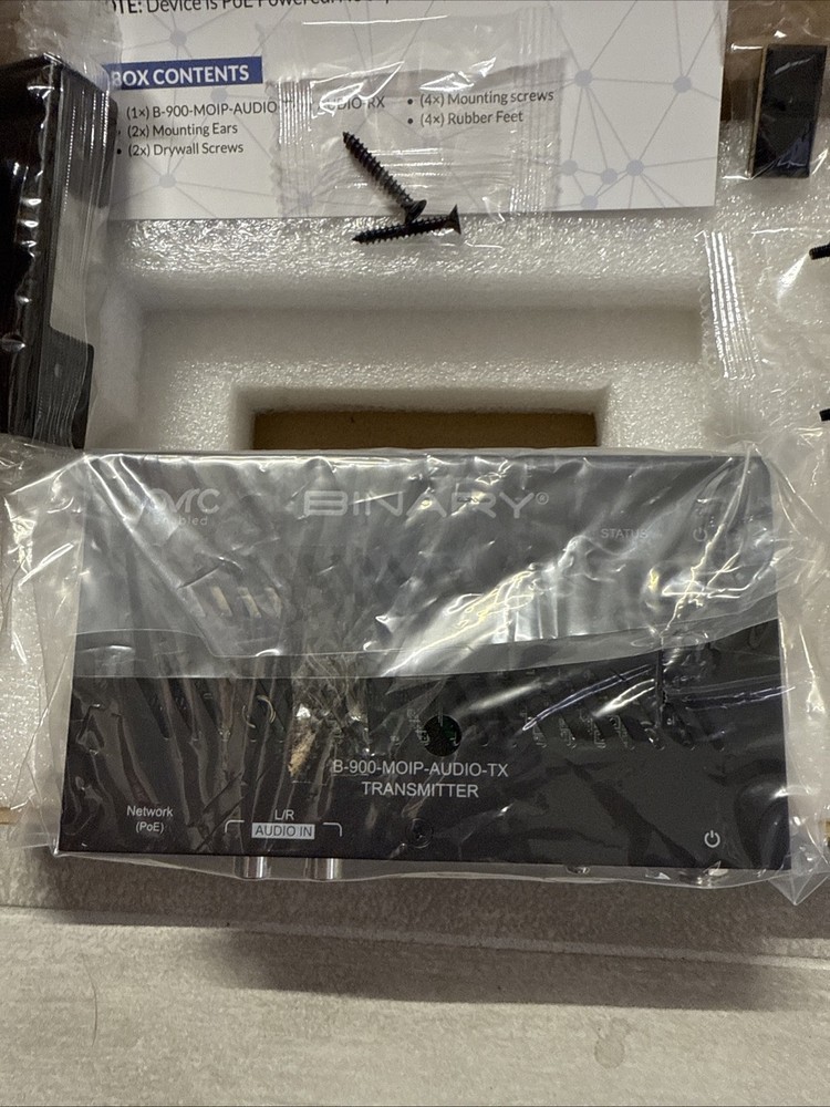 Binary B-900-MOIP-AUDIO-TX MoIP Audio Transmitter Media Over IP Black RJ45