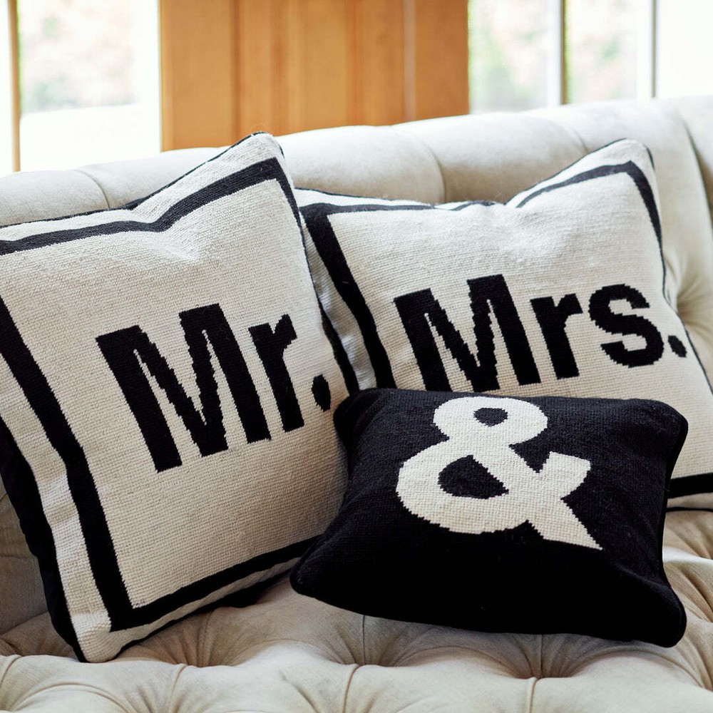 NEW Jonathan Adler '&' Needlepoint Pillow 17x17cm