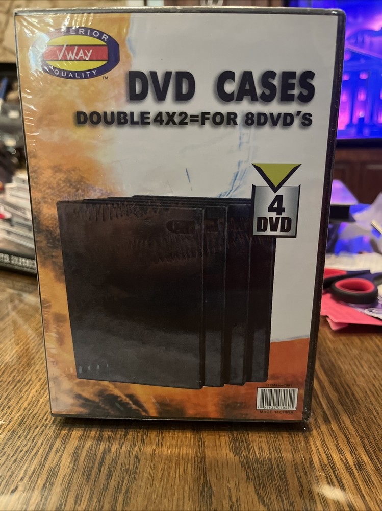 Black Plastic Case Box for CD/DVD/PC Media Case 4 Piece Pack New