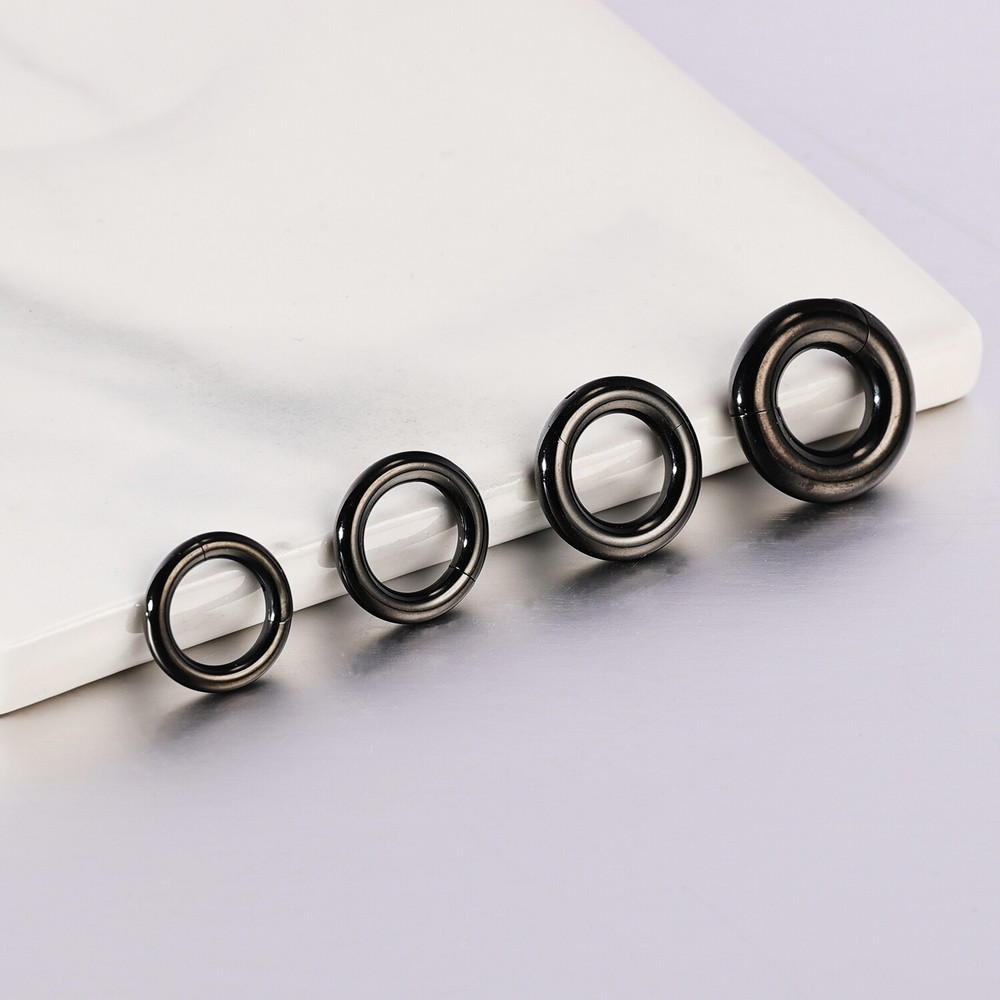 1 Pc Titanium Hoop Earring Hinged Clicker Septum Ring Large Gauge Ear Piercing